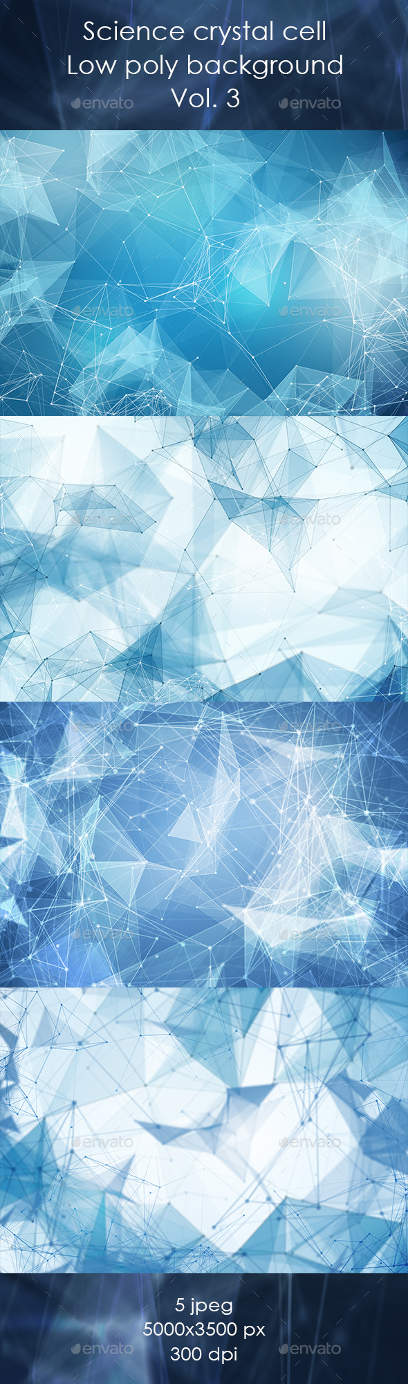 Light Blue Low Poly Background - Abstract Backgrounds