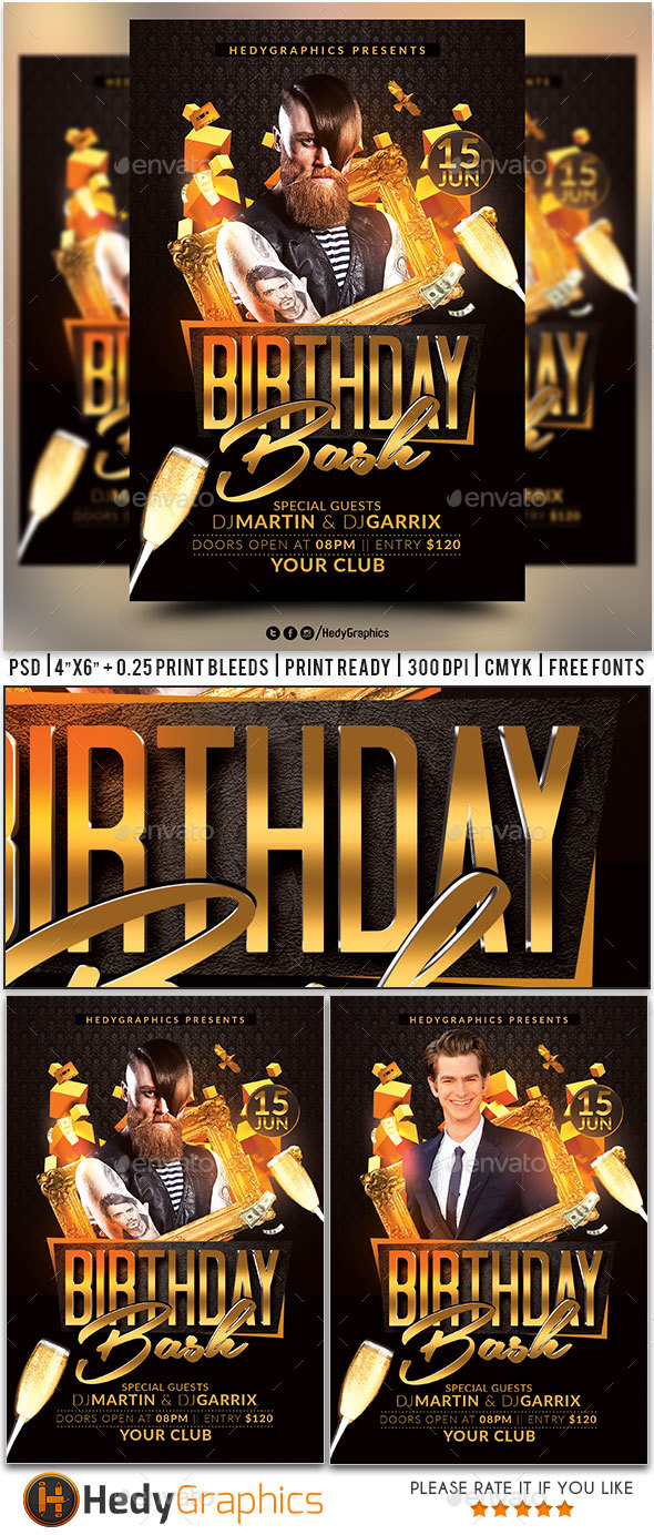 Birthday Bash Flyer - Clubs & Parties Events