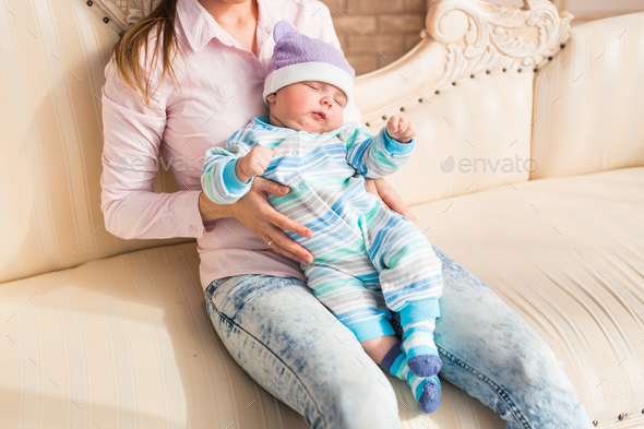 Cute baby boy, closeup portrait of adorable child - Stock Photo - Images