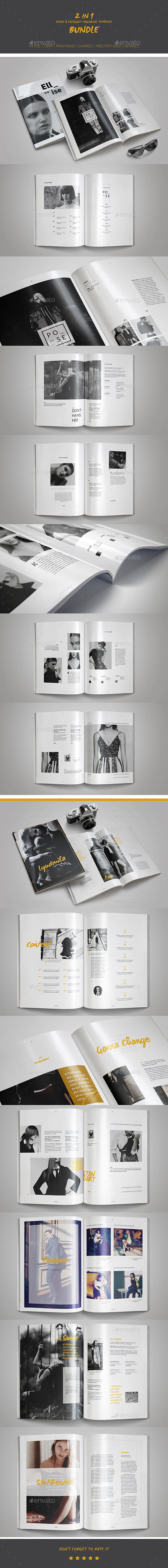 2 in 1 Multipurpose Magazine Template Bundle - Magazines Print Templates