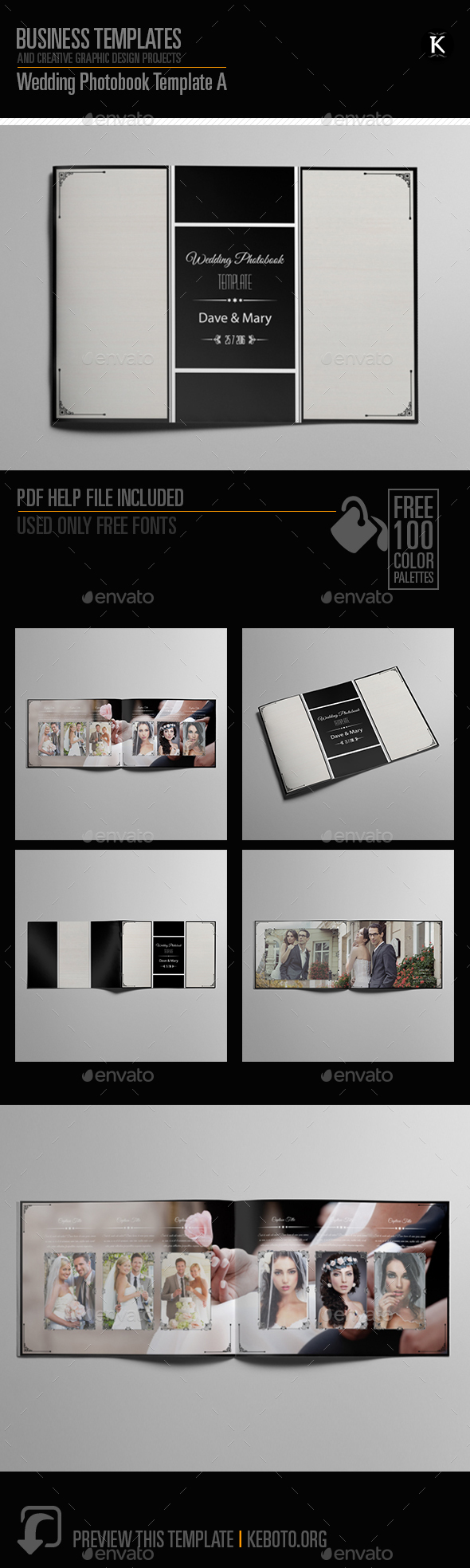 Wedding Photobook Template A - Photo Albums Print Templates