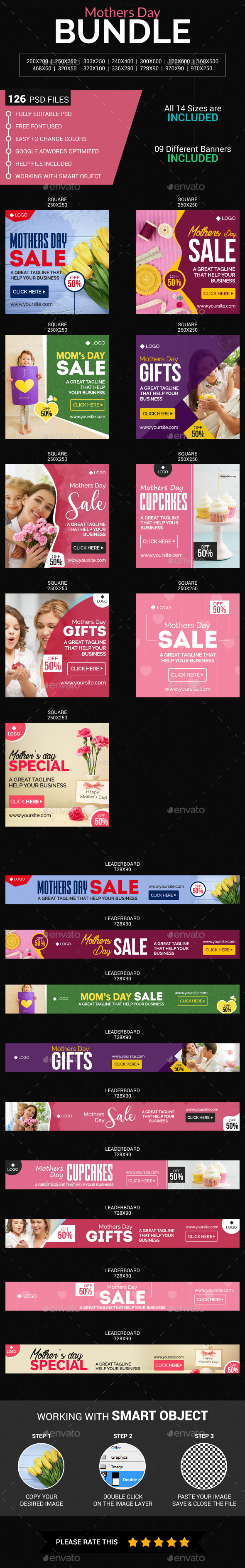 Mothers Day Sale Bundle - Banners & Ads Web Elements