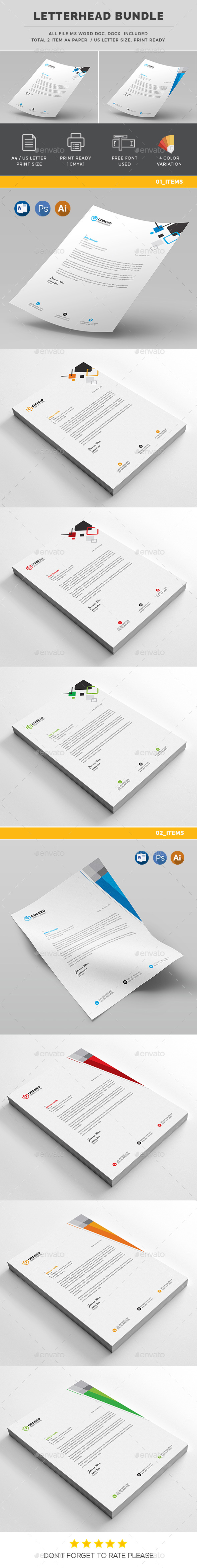 Letterhead Bundle_ 2 in 1 - Stationery Print Templates