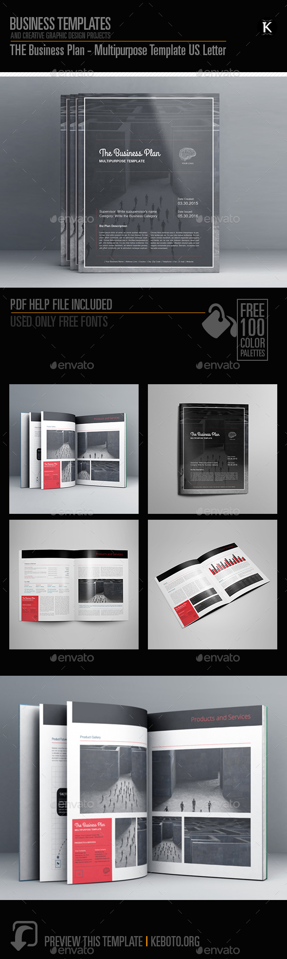 THE Business Plan Multipurpose Template US Letter - Proposals & Invoices Stationery