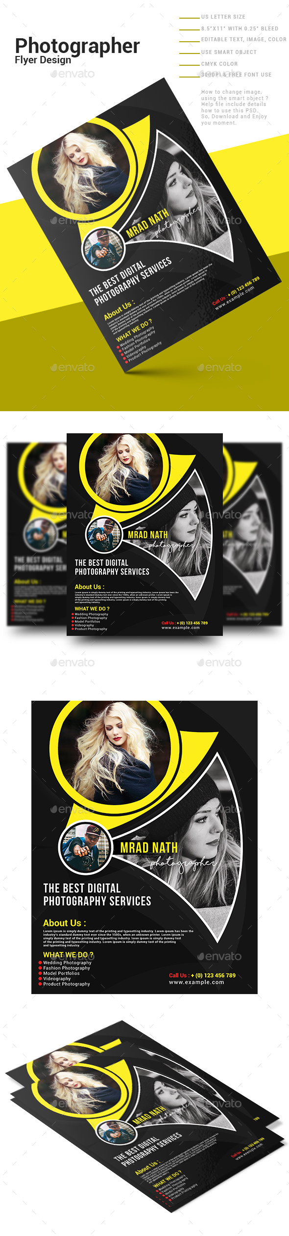 Professional Photographer Flyer Design - Flyers Print Templates