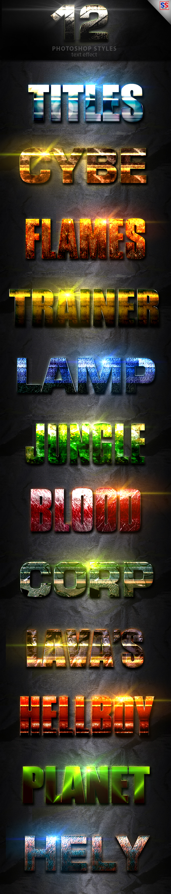 12 Light Photoshop text Effect vol 12 - Text Effects Styles