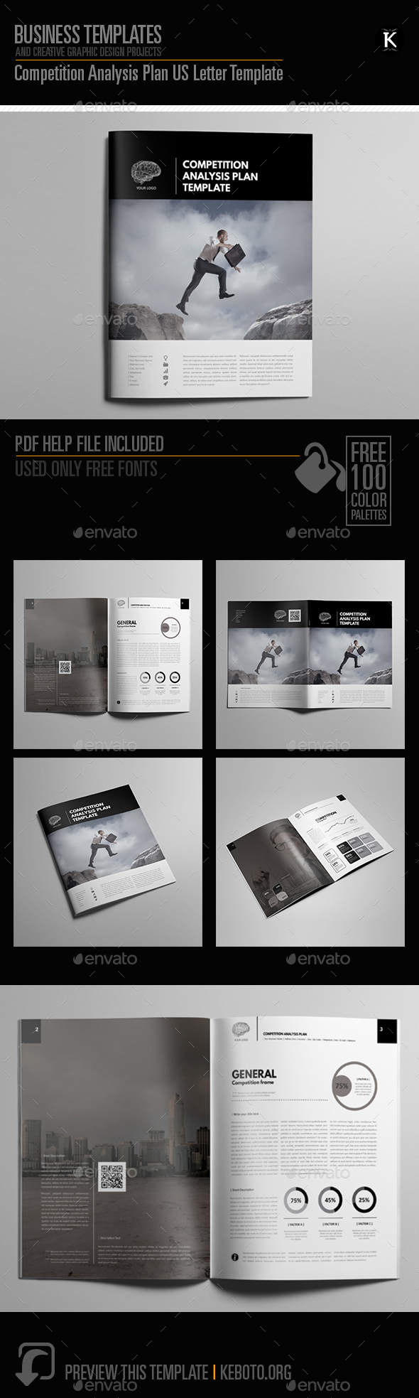 Competition Analysis Plan US Letter Template - Miscellaneous Print Templates