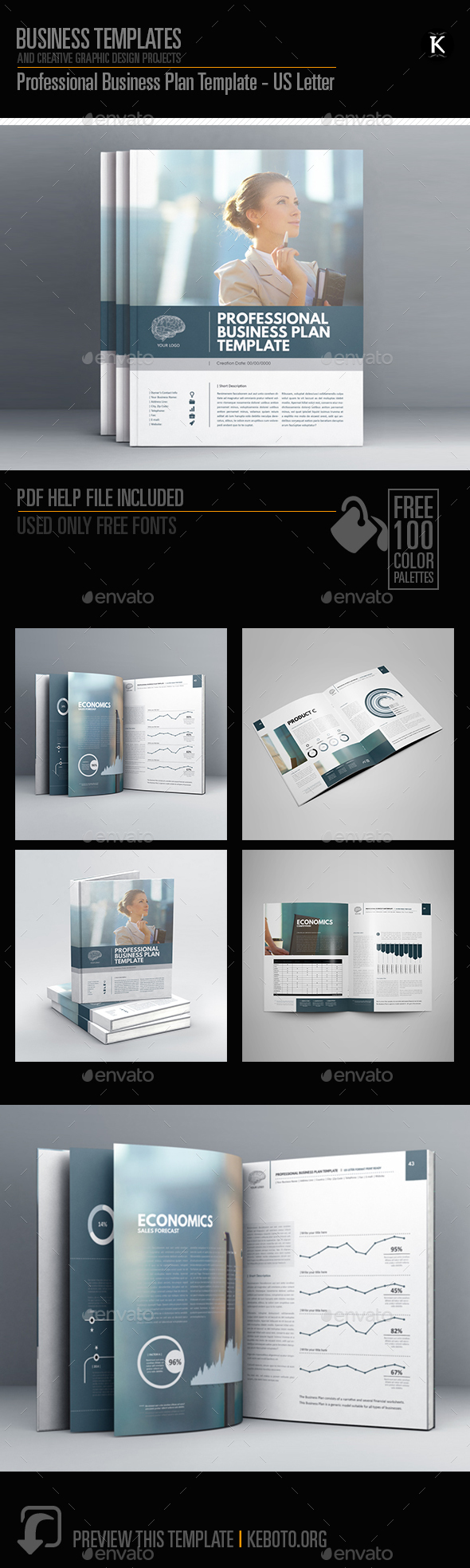 Professional Business Plan Template - US Letter - Miscellaneous Print Templates