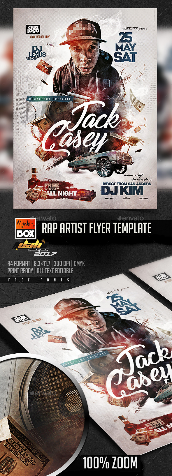 rap artist flyer template by monkeybox graphicriver