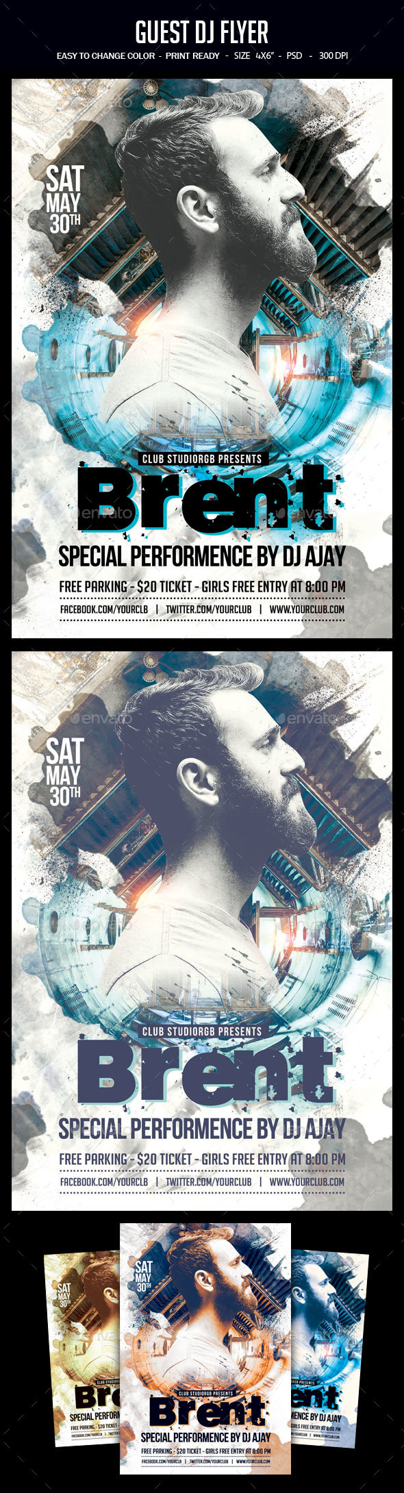 Guest Dj Flyer - Clubs & Parties Events