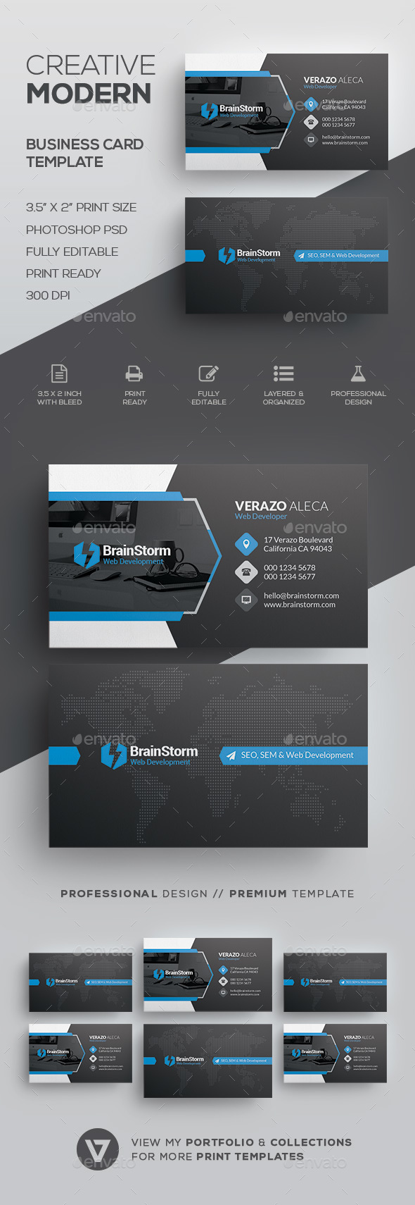 Modern Creative Business Card Template - Corporate Business Cards