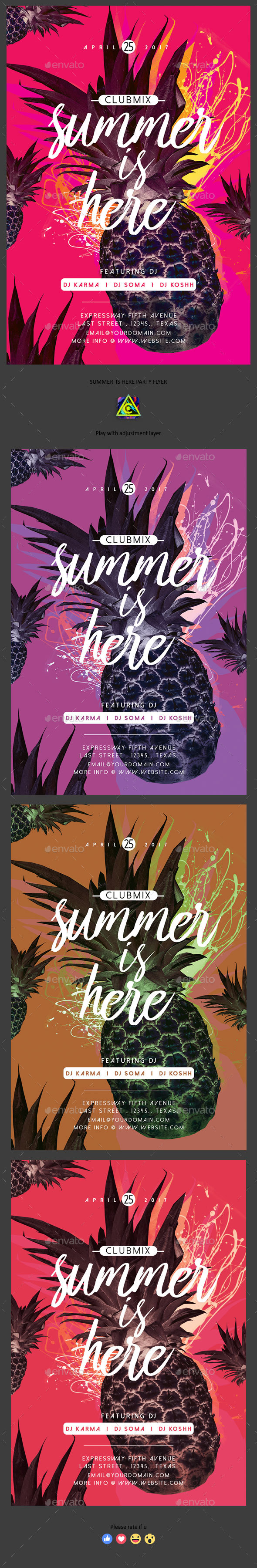 Summer Is Here Flyer - Clubs & Parties Events