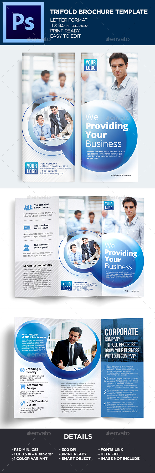 Trifold Brochure Template - Corporate Brochures