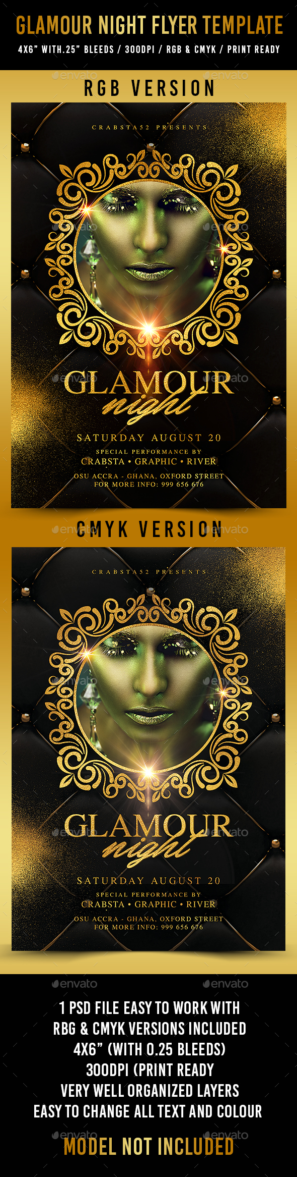 Glamour Night Flyer Template - Flyers Print Templates