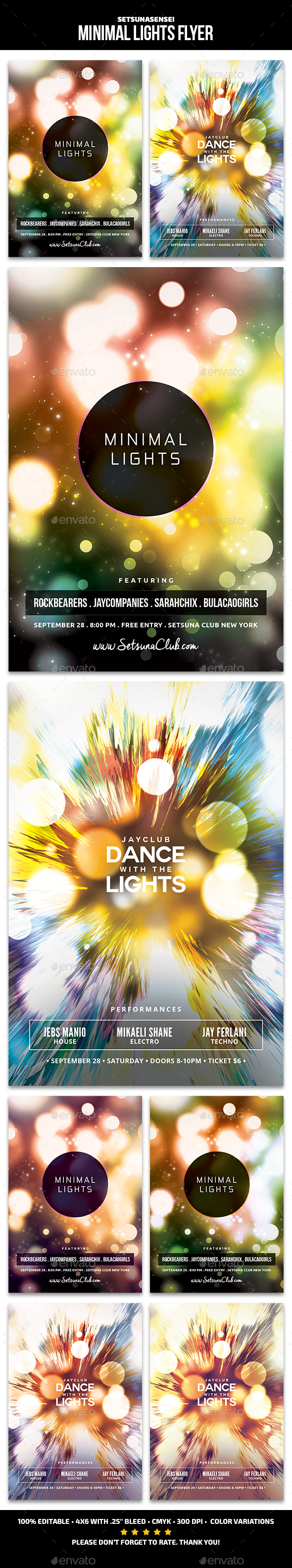 Minimal Lights Flyer - Clubs & Parties Events