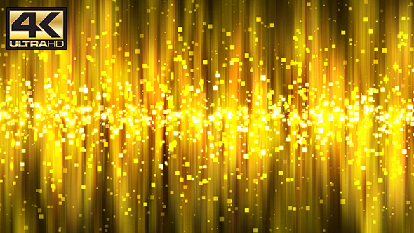 Abstract Gold Square Particles Glitter Polar Lights Background 4K