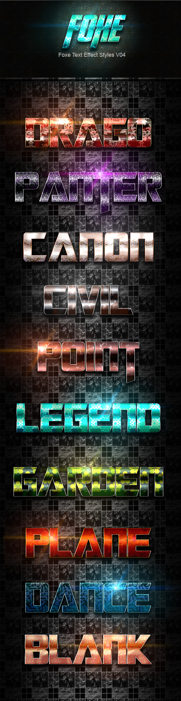 Foxe Text Effect Styles V04 - Text Effects Styles
