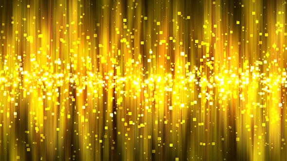 Abstract Gold Square Particles Glitter Polar Lights Background