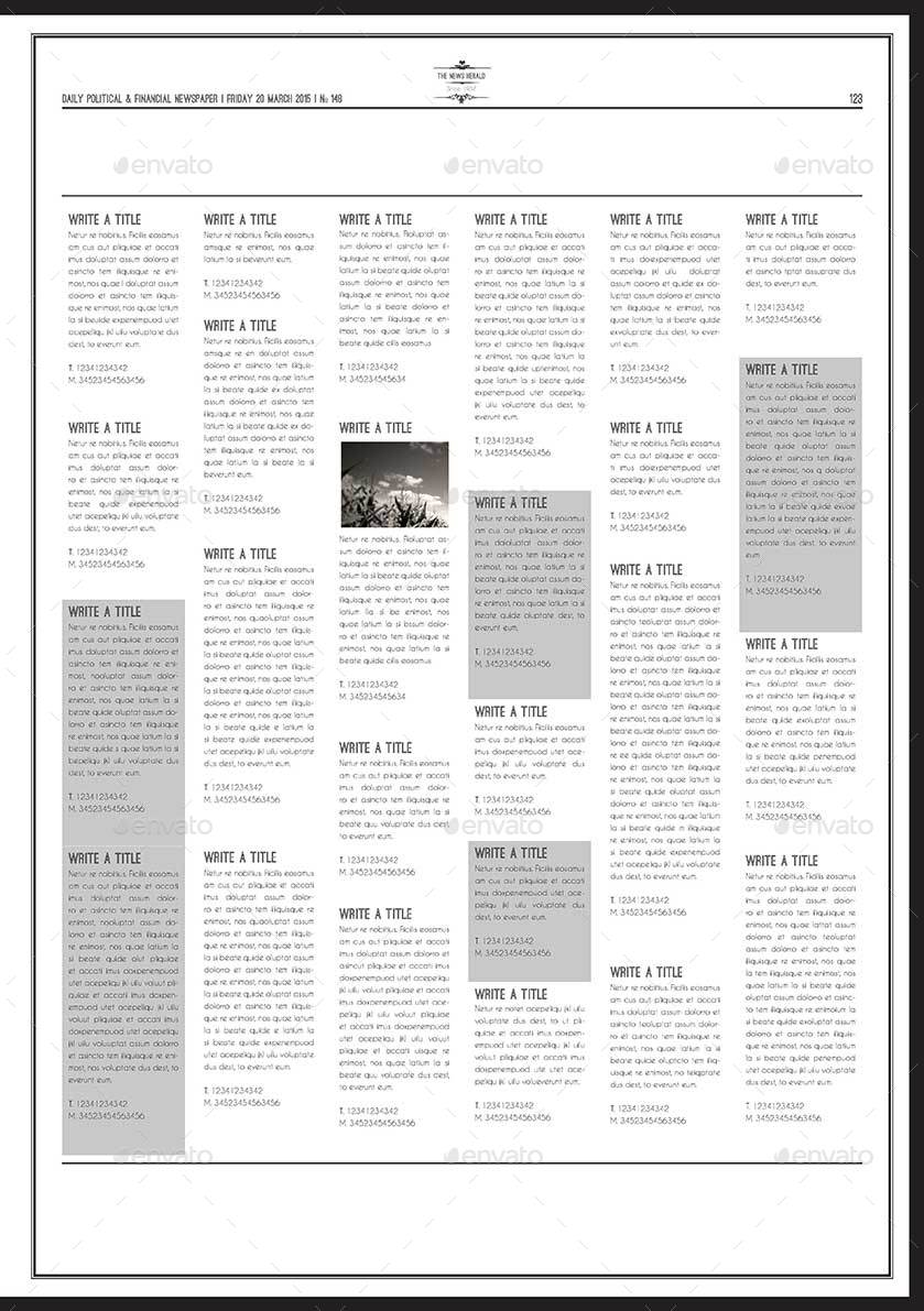 Newspaper A3 Template by Keboto | GraphicRiver