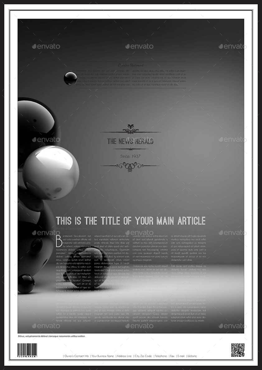 Newspaper A3 Template by Keboto | GraphicRiver