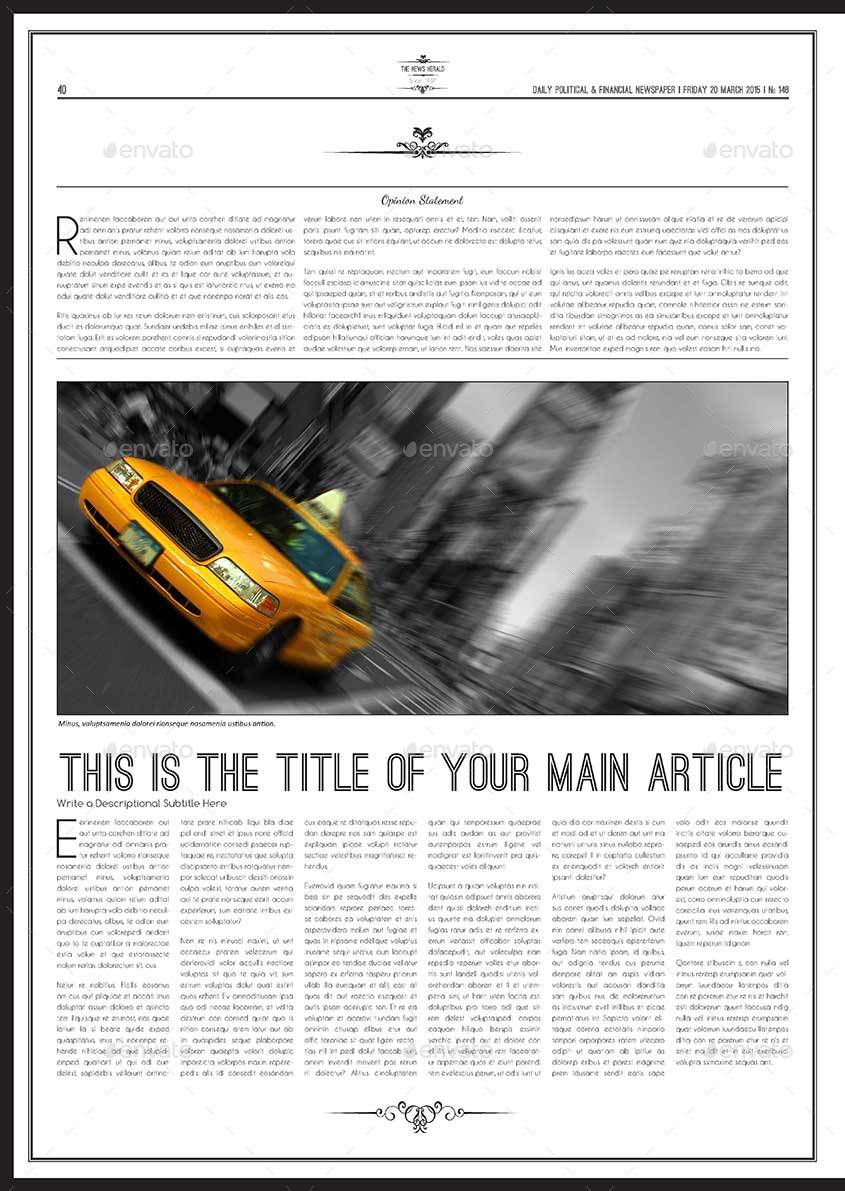 Newspaper A3 Template by Keboto | GraphicRiver
