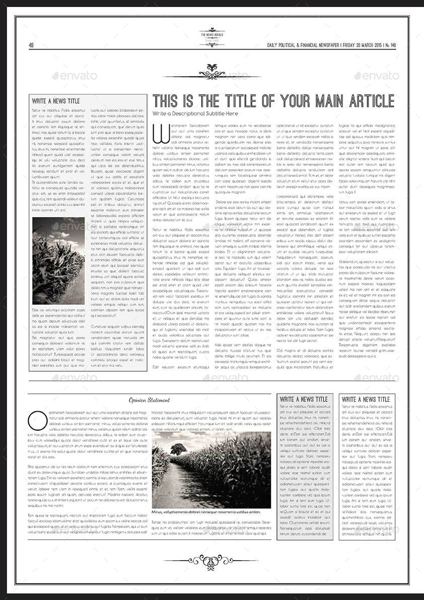 Newspaper A3 Template by Keboto | GraphicRiver