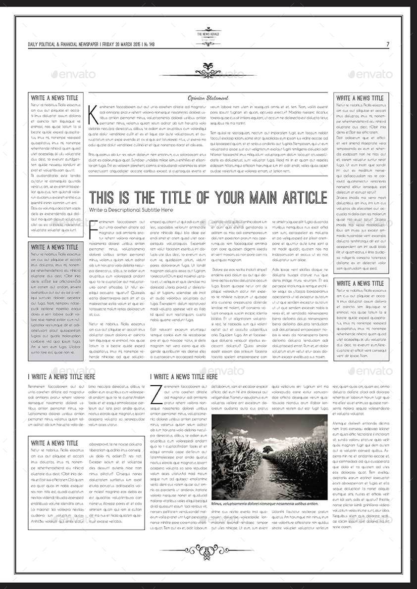 Newspaper A3 Template by Keboto | GraphicRiver