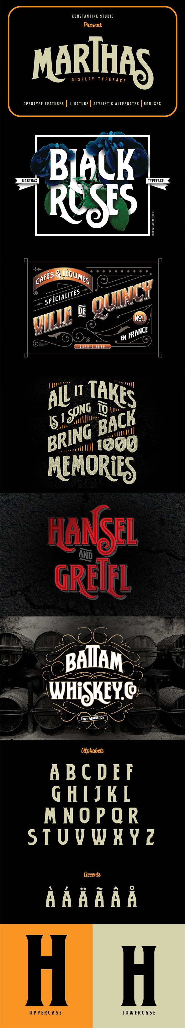 Marthas Vintage Branding font - Serif Fonts