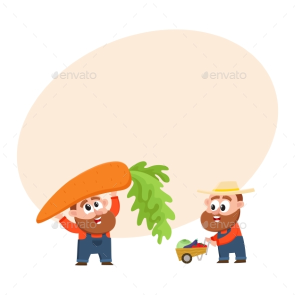 Farmers Harvesting Vegetables - People Characters