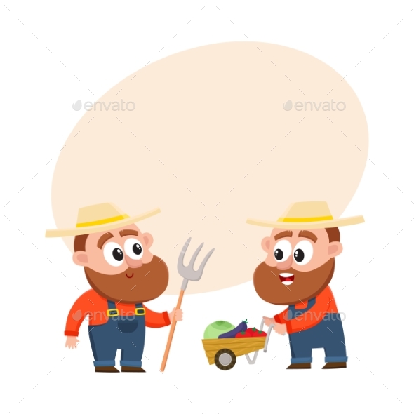 Farmers Harvesting Vegetables - People Characters