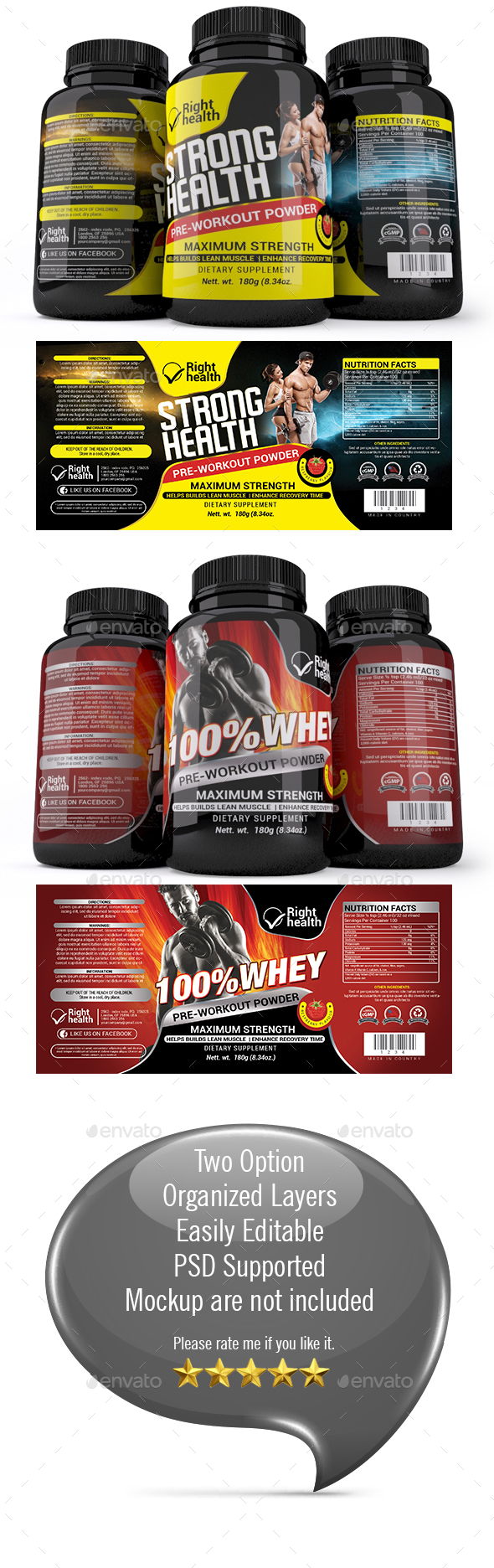 Supplement Label Template -014 - Packaging Print Templates