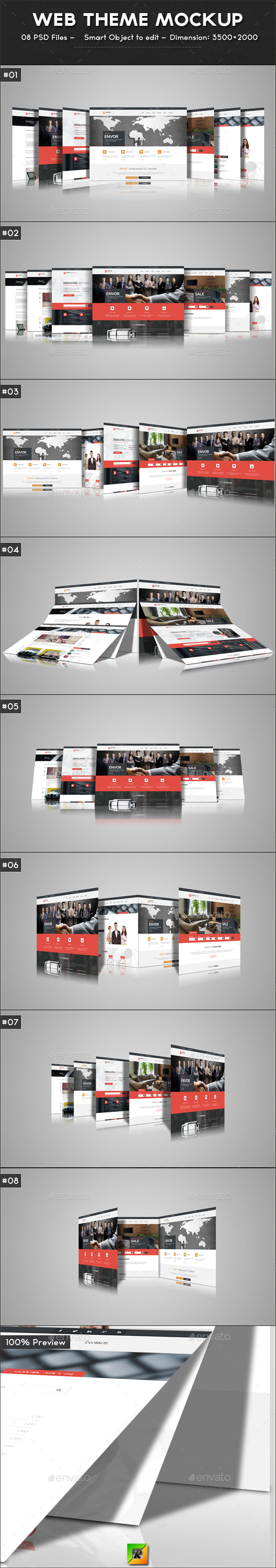 Web Theme Mockup - Website Displays