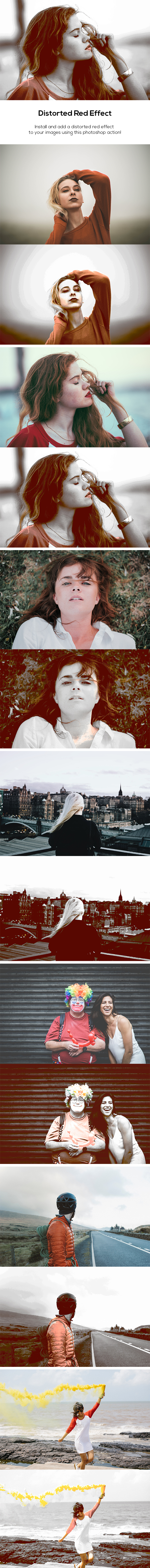 Distorted Red Effect Action - Photo Effects Actions