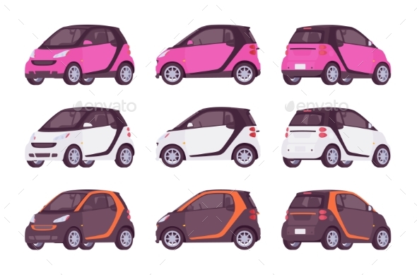 Set of Mini Electric Cars - Man-made Objects Objects