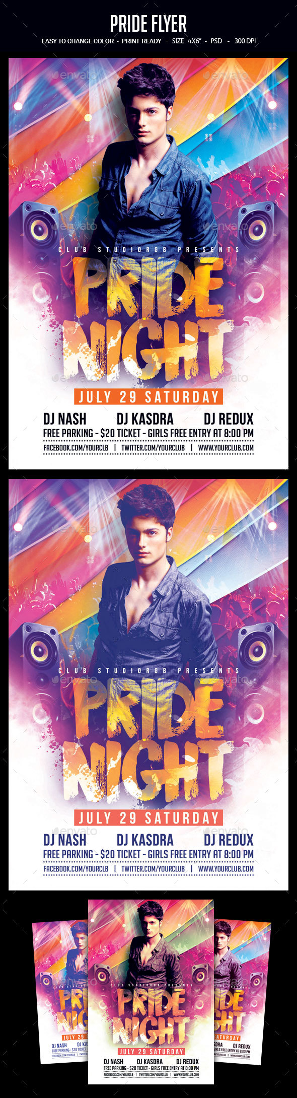 Pride Flyer - Clubs & Parties Events