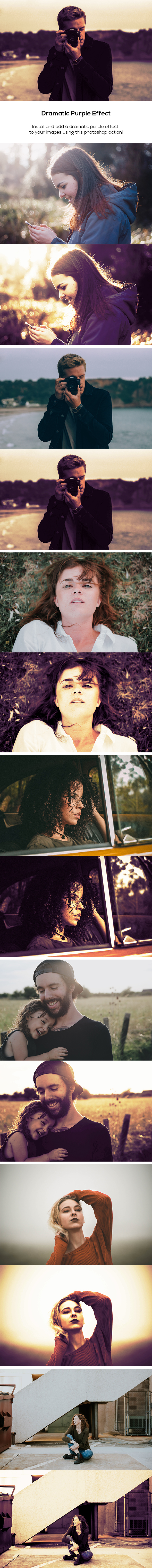 Dramatic Purple Effect Action - Photo Effects Actions