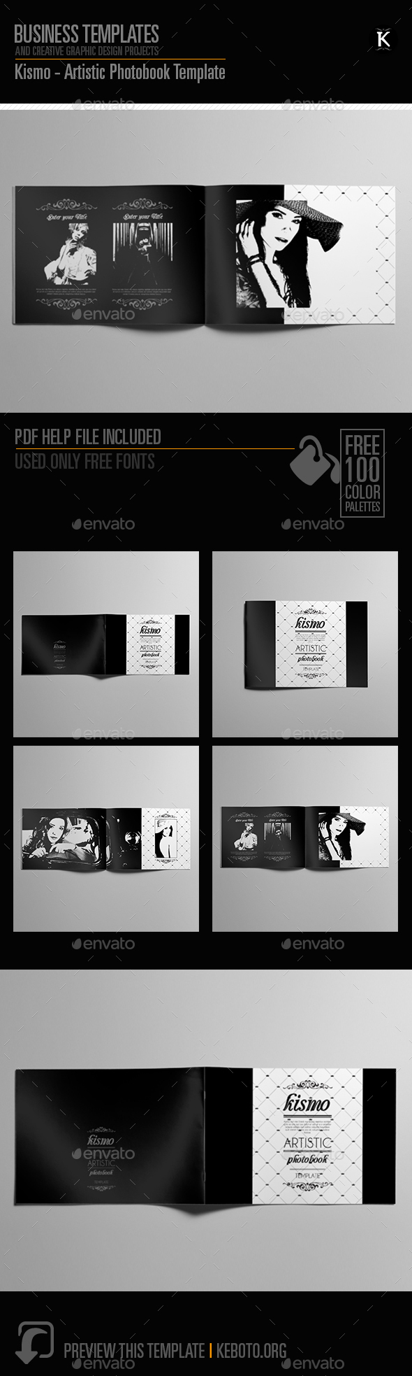 Kismo - Artistic Photobook Template - Photo Albums Print Templates