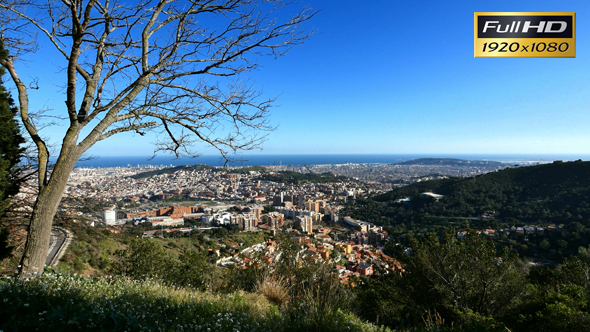 Barcelona City Panoramic View from Tibidabo alt