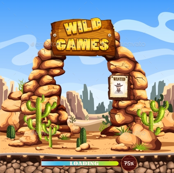 Start or Loading Screen for Web Wild West Game - Miscellaneous Vectors