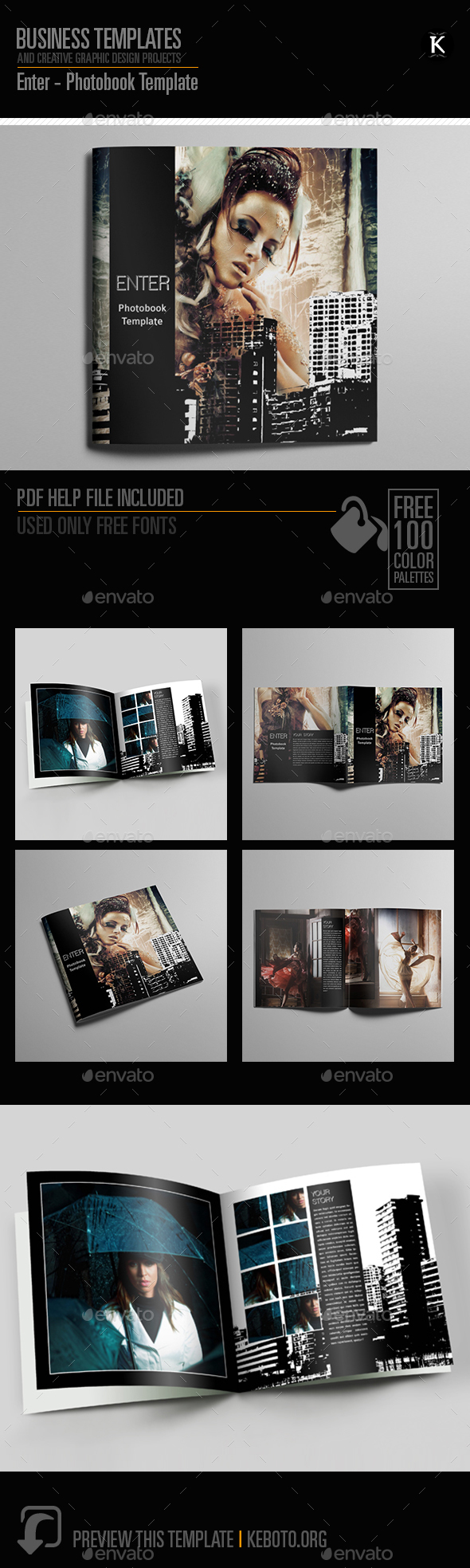 Enter - Photobook Template - Photo Albums Print Templates