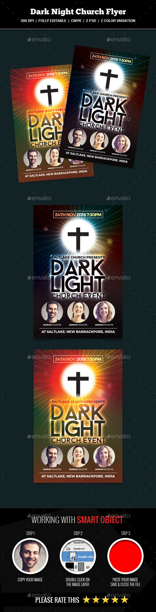 Dark Night Church Flyer - Church Flyers