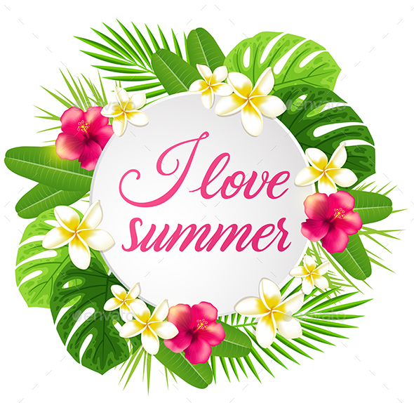 Summer Background with Red Flowers - Seasons Nature