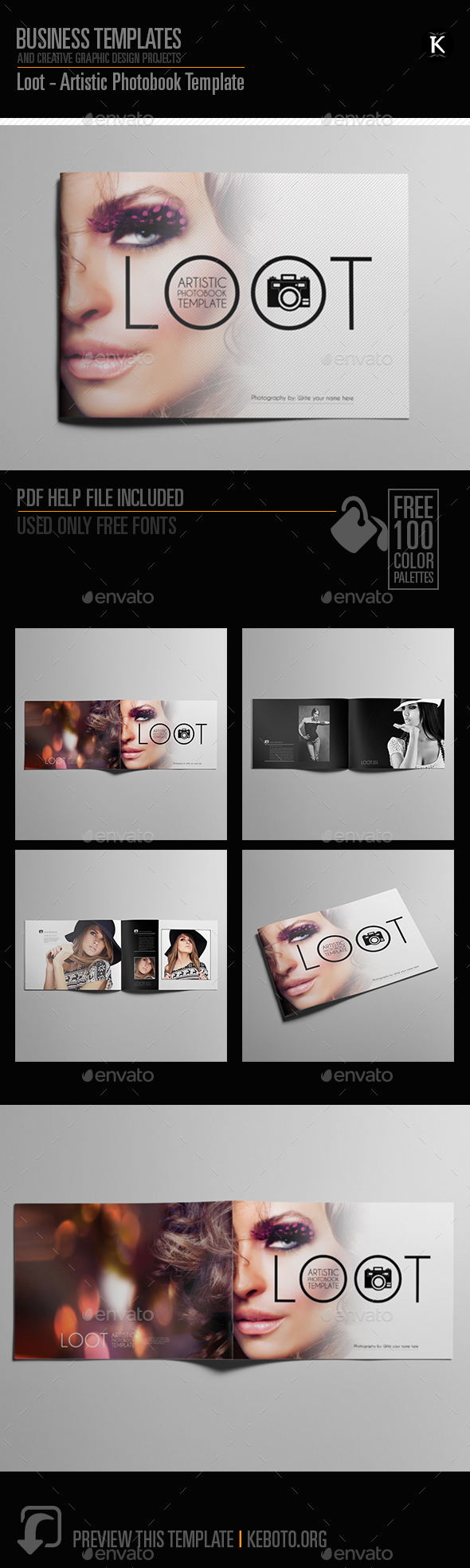 Loot - Artistic Photobook Template - Photo Albums Print Templates