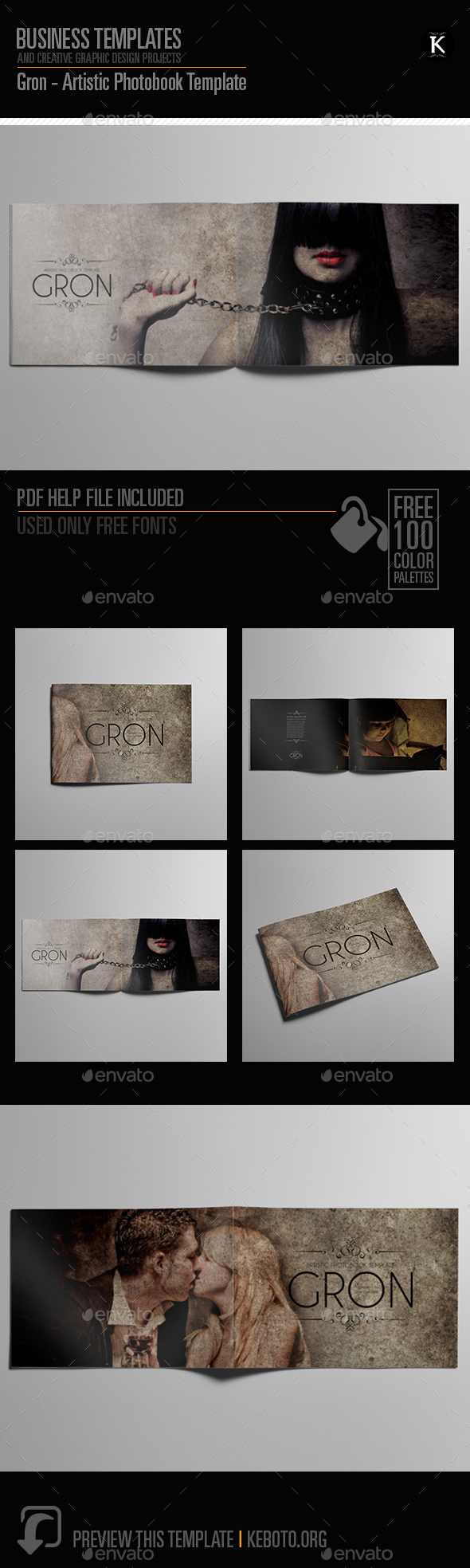 Gron - Artistic Photobook Template - Photo Albums Print Templates