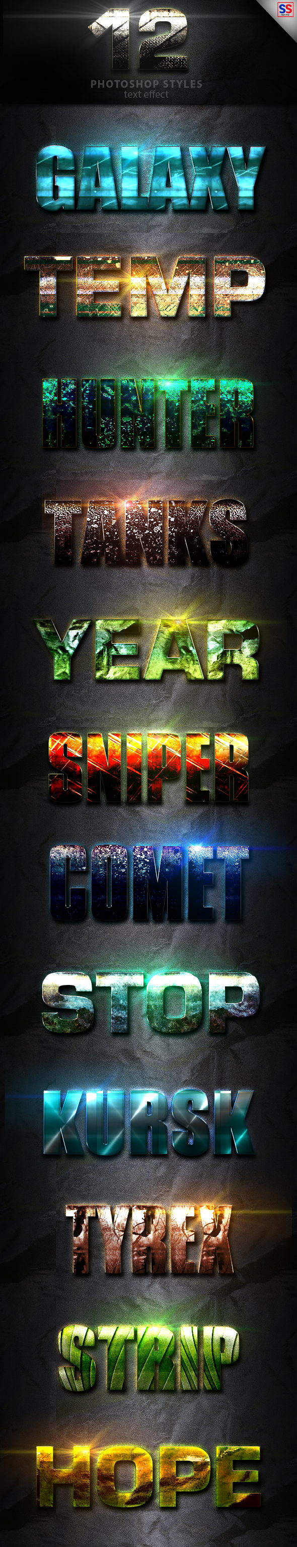 12 Light Photoshop text Effect Vol 13 - Text Effects Styles