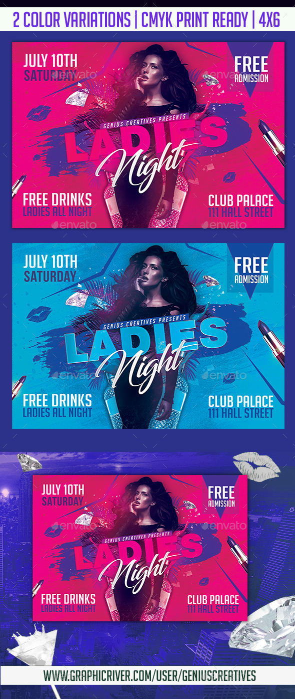 Ladies Night Flyer Template - Clubs & Parties Events