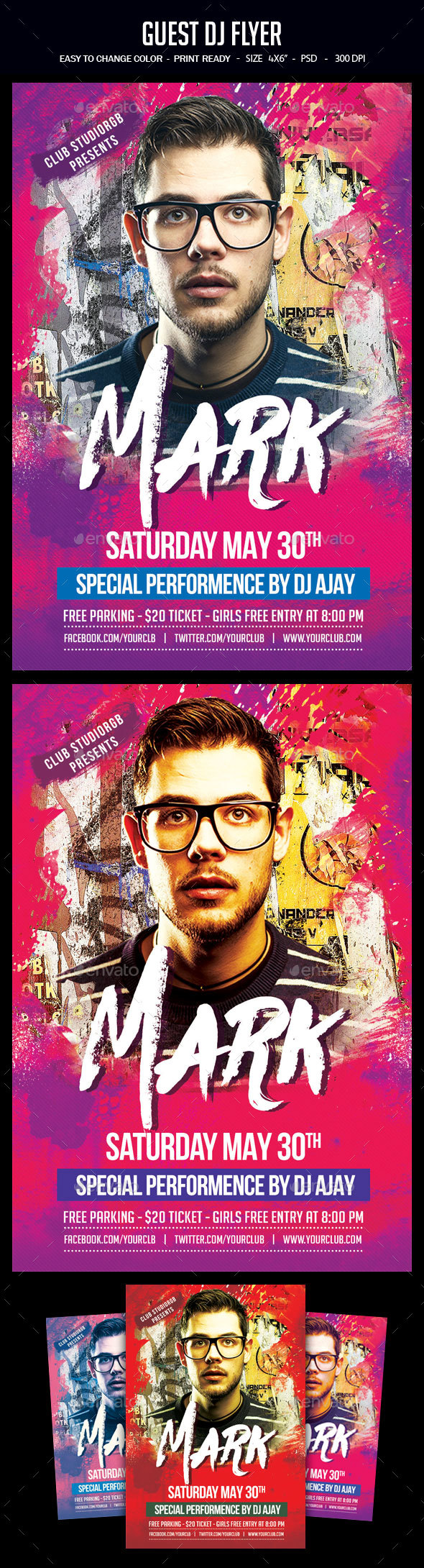 Guest Dj Flyer - Clubs & Parties Events