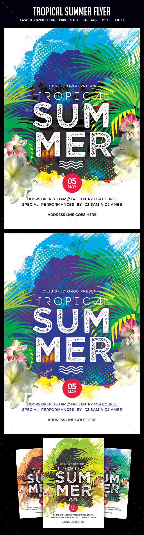 Tropical Summer Flyer - Clubs & Parties Events
