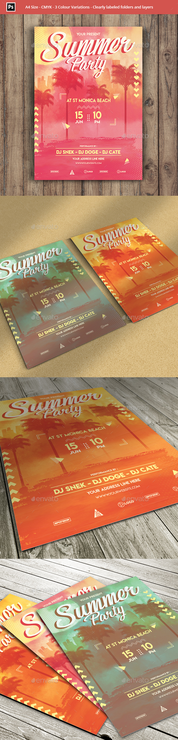 Summer Party Flyer Template - Clubs & Parties Events