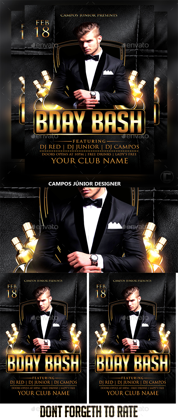 BDAY BASH-Flyer Template - Clubs & Parties Events